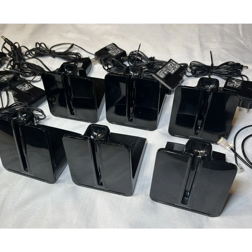 Lot Of 6 Plantronics C054 Charging Base w/ 10ct Power Adapters Bulk